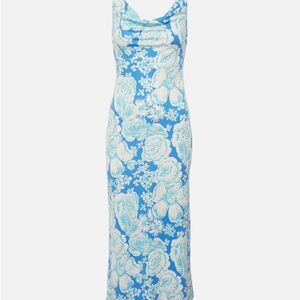 Diane Von Furstenberg Alik Dress June Bloom Blue - Size Large